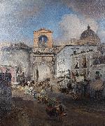 Oswald achenbach Going to market USA oil painting artist